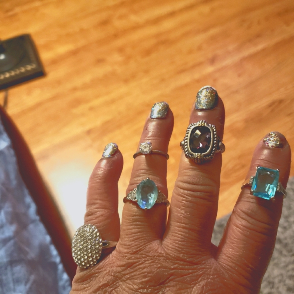 Costume assorted faux gem ring lot